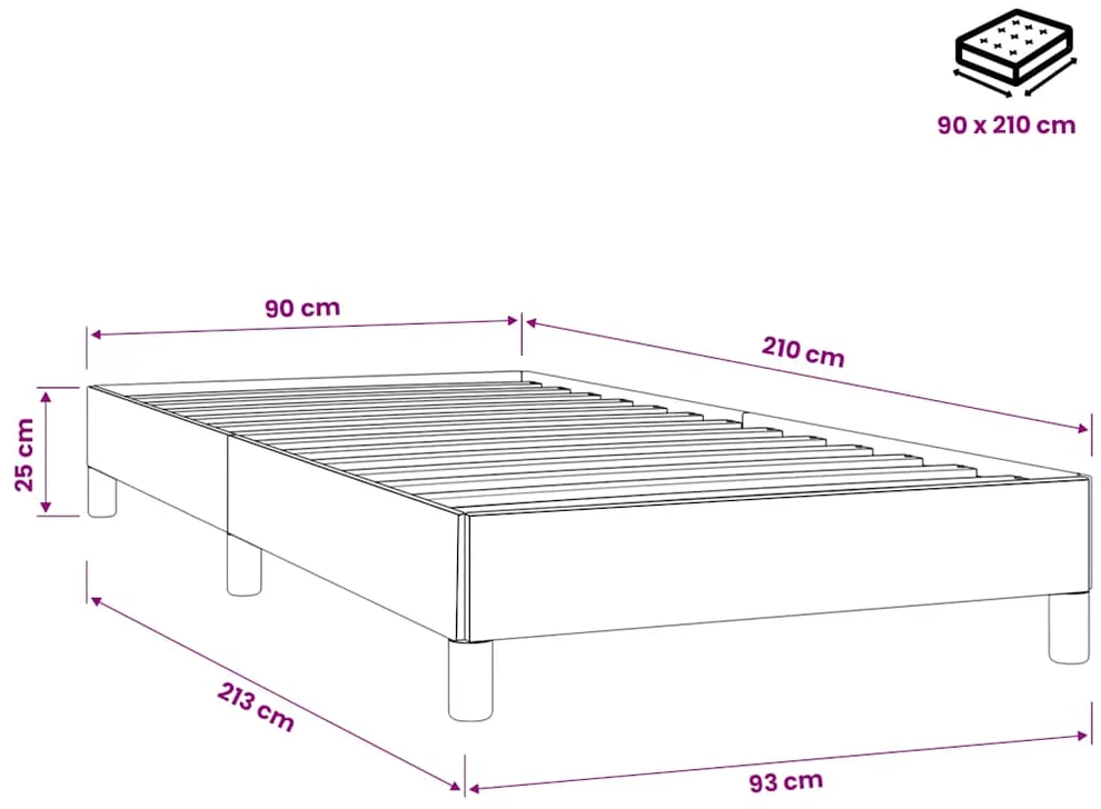 Box Spring Lova be čiužinio Tamsiai žalia 90x210 cm aksomas