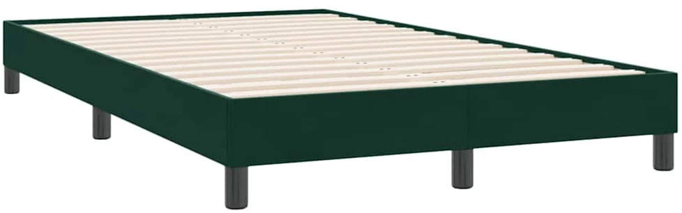 Box Spring Lova be čiužinio Tamsiai žalia 120x220 cm aksomas