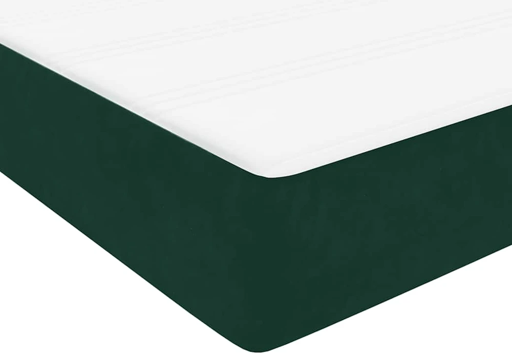 Box Spring Lova be čiužinio Tamsiai žalia 200x220 cm aksomas