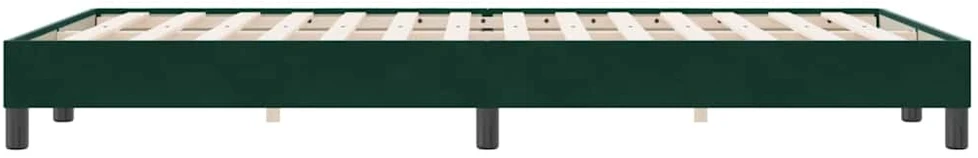 Box Spring Lova be čiužinio Tamsiai žalia 120x220 cm aksomas