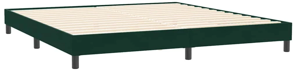 Box Spring Lova be čiužinio Tamsiai žalia 200x210 cm aksomas