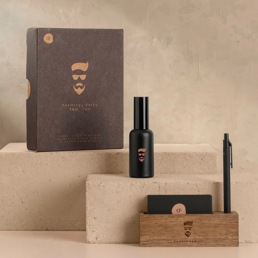 Candle Family, dovanų rinkinys: "Sėkmingų darbų tau, tėti"