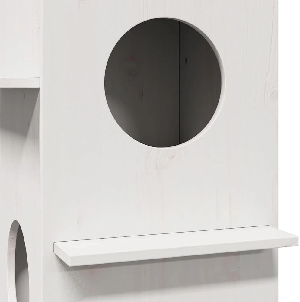 Cat House Baltas 43x43x60 cm medžio masyvo pušis