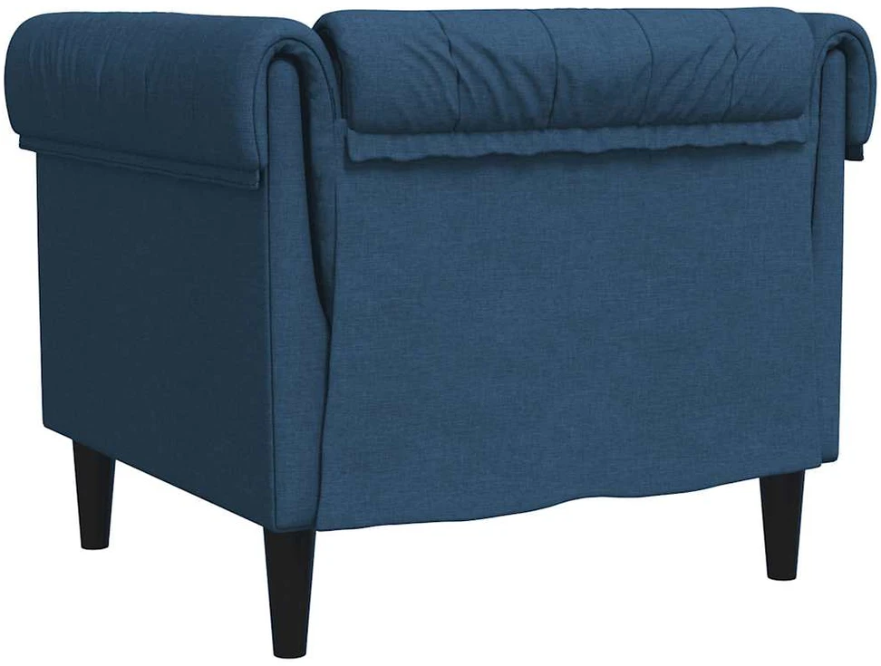 Fotelis Chesterfield krėslas, mėlynos spalvos, audinys