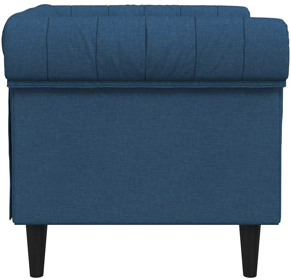 Fotelis Chesterfield krėslas, mėlynos spalvos, audinys
