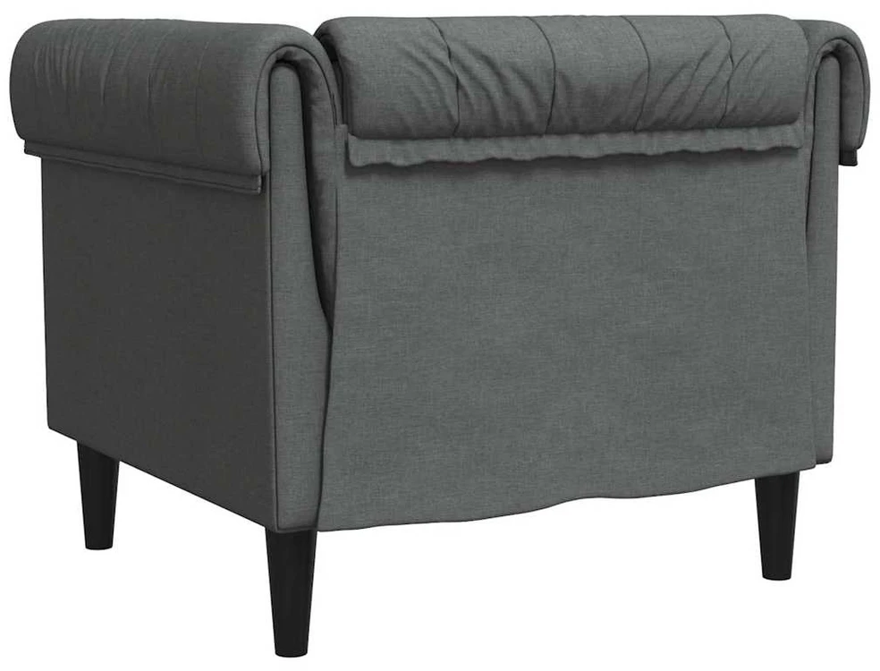 Fotelis Chesterfield krėslas, tamsiai pilkos spalvos, audinys