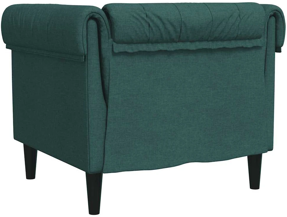 Sofa Chesterfield krėslas, tamsiai žalios spalvos, audinys