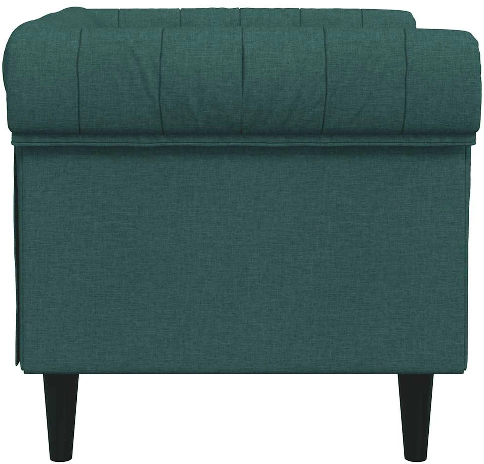 Sofa Chesterfield krėslas, tamsiai žalios spalvos, audinys