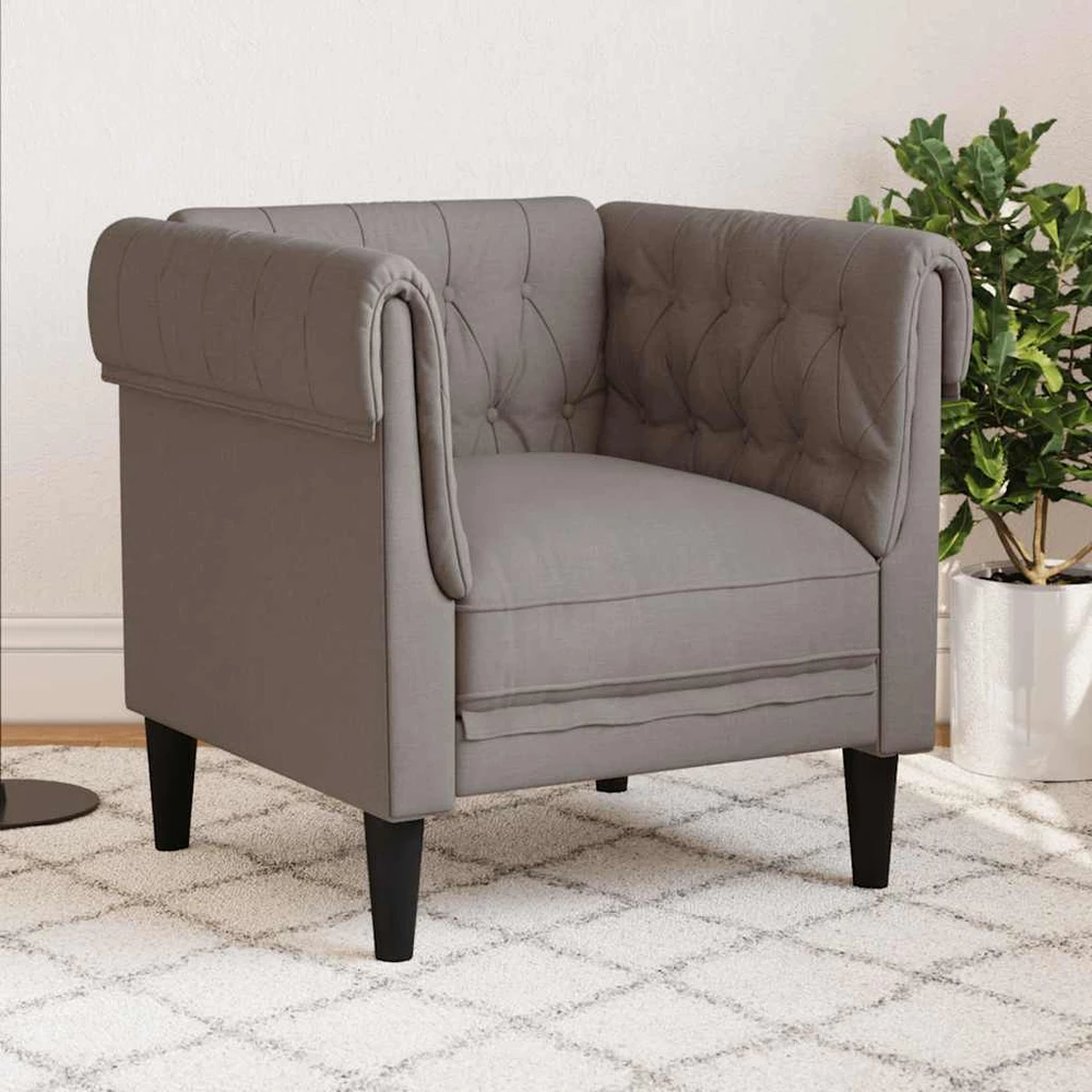 Sofa Chesterfield krėslas, taupe spalvos, audinys