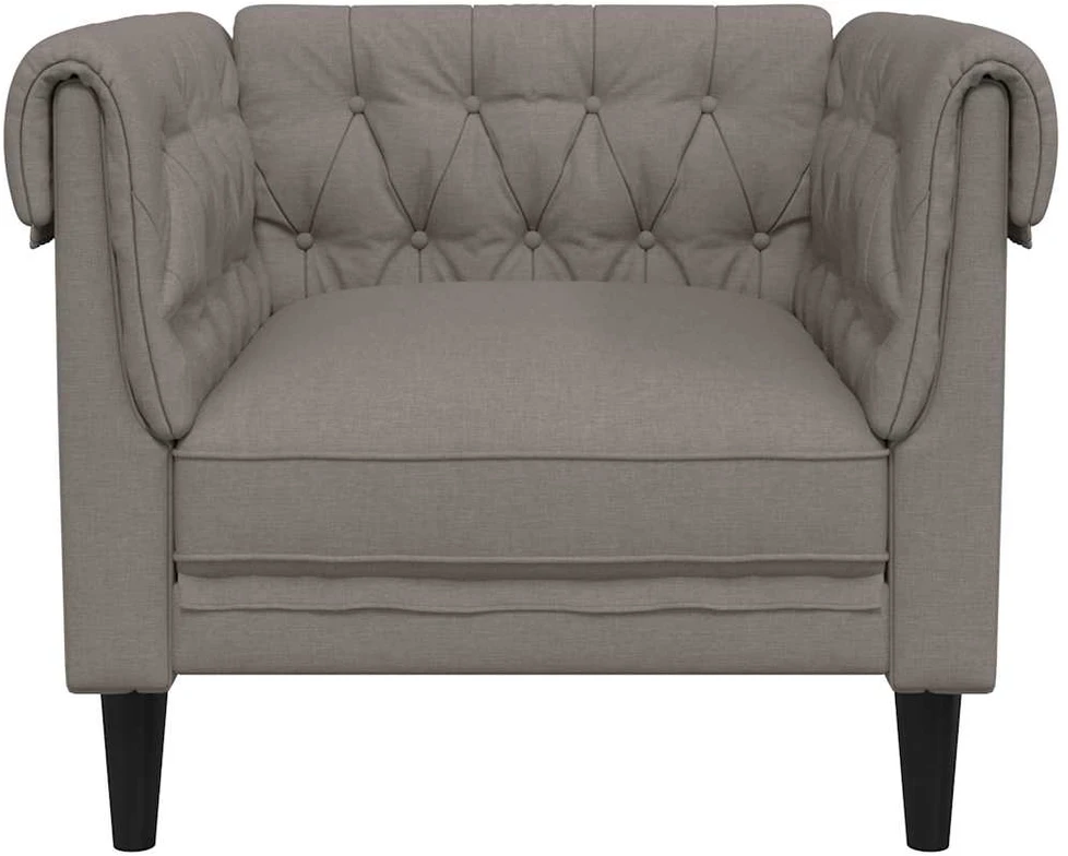 Sofa Chesterfield krėslas, taupe spalvos, audinys