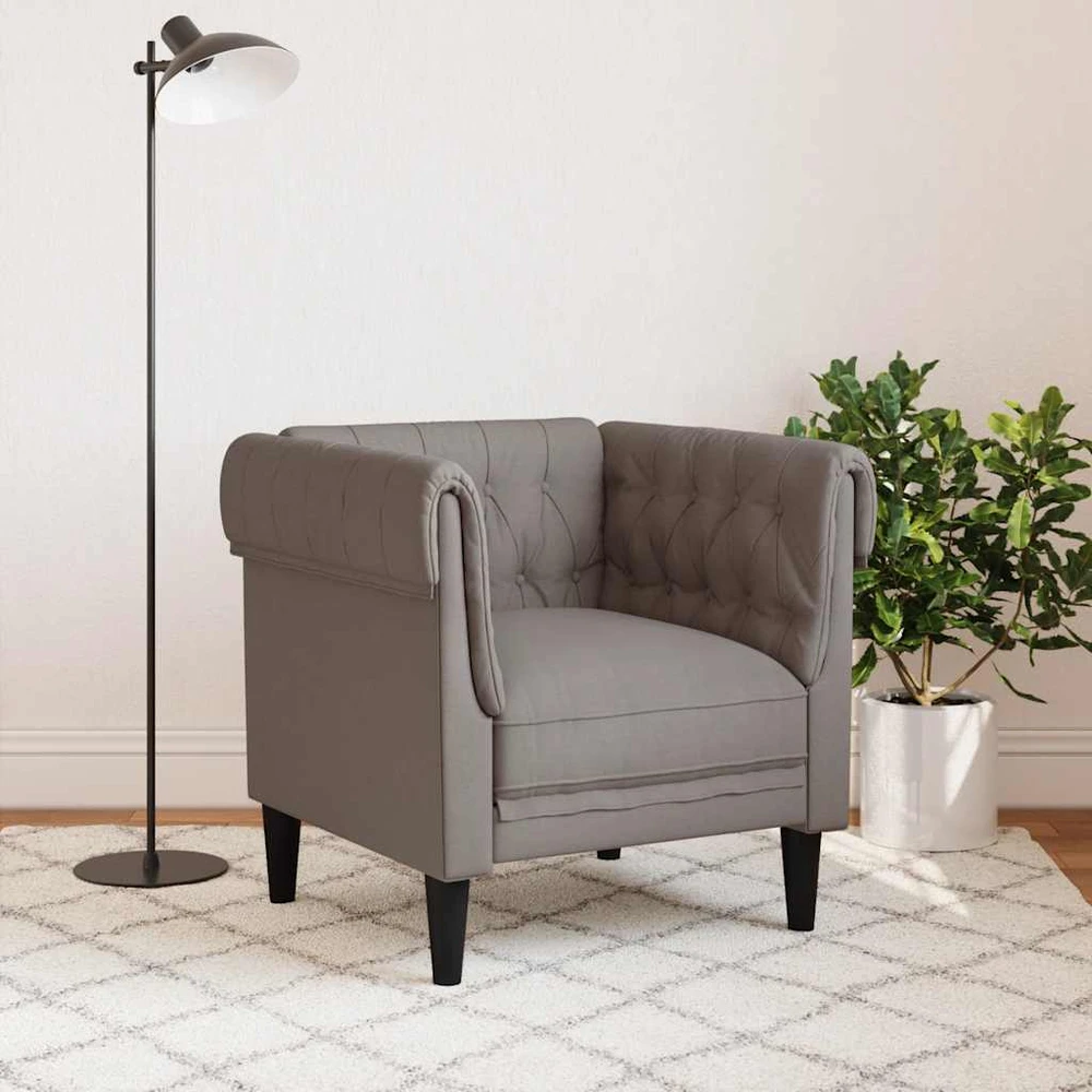 Sofa Chesterfield krėslas, taupe spalvos, audinys