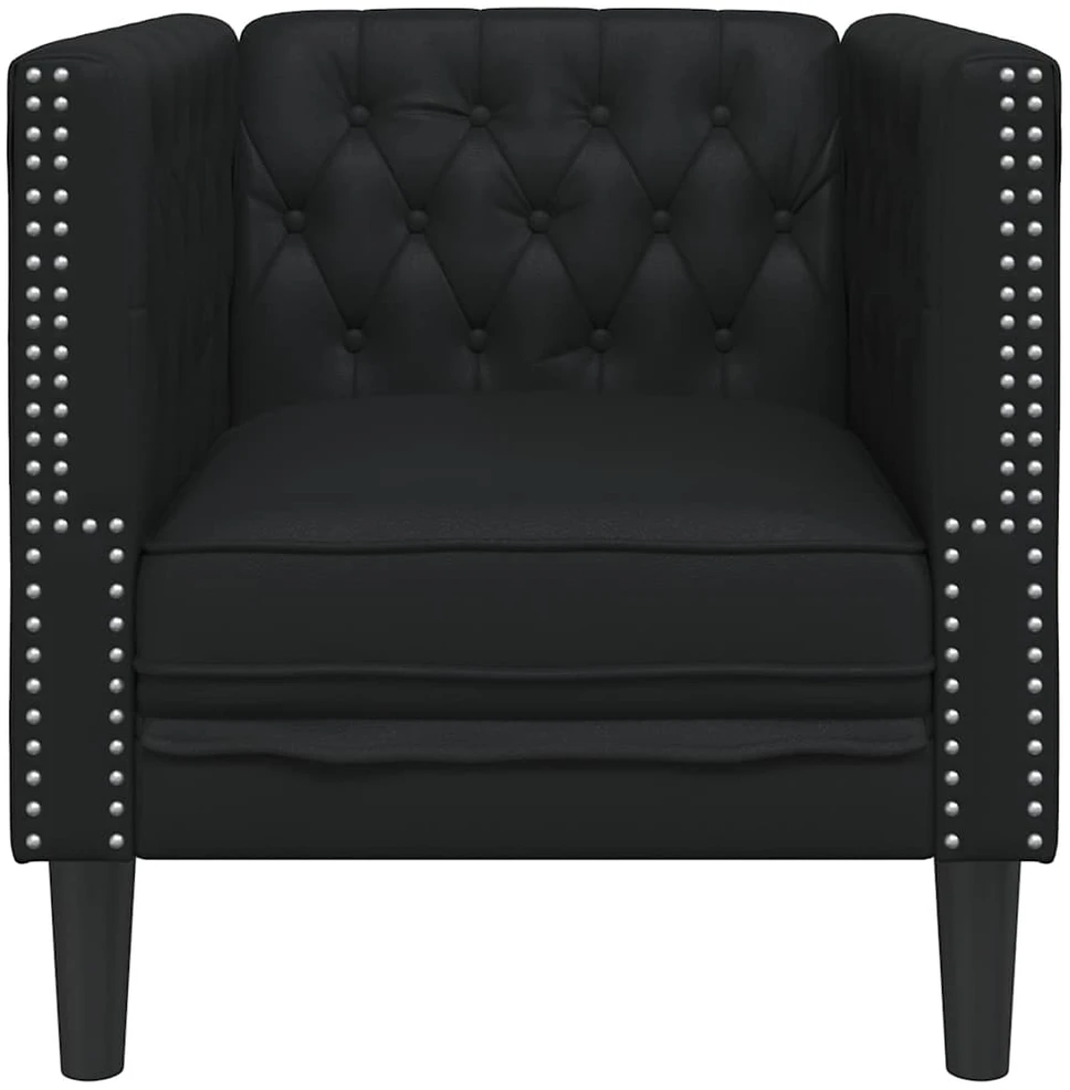 Sofa Chesterfield sofos kėdė juoda dirbtinė oda