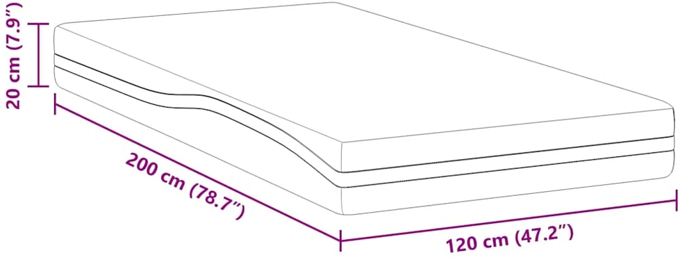 Čiužinys Balta ir juoda 120 x 200 cm Žakardinis audinys
