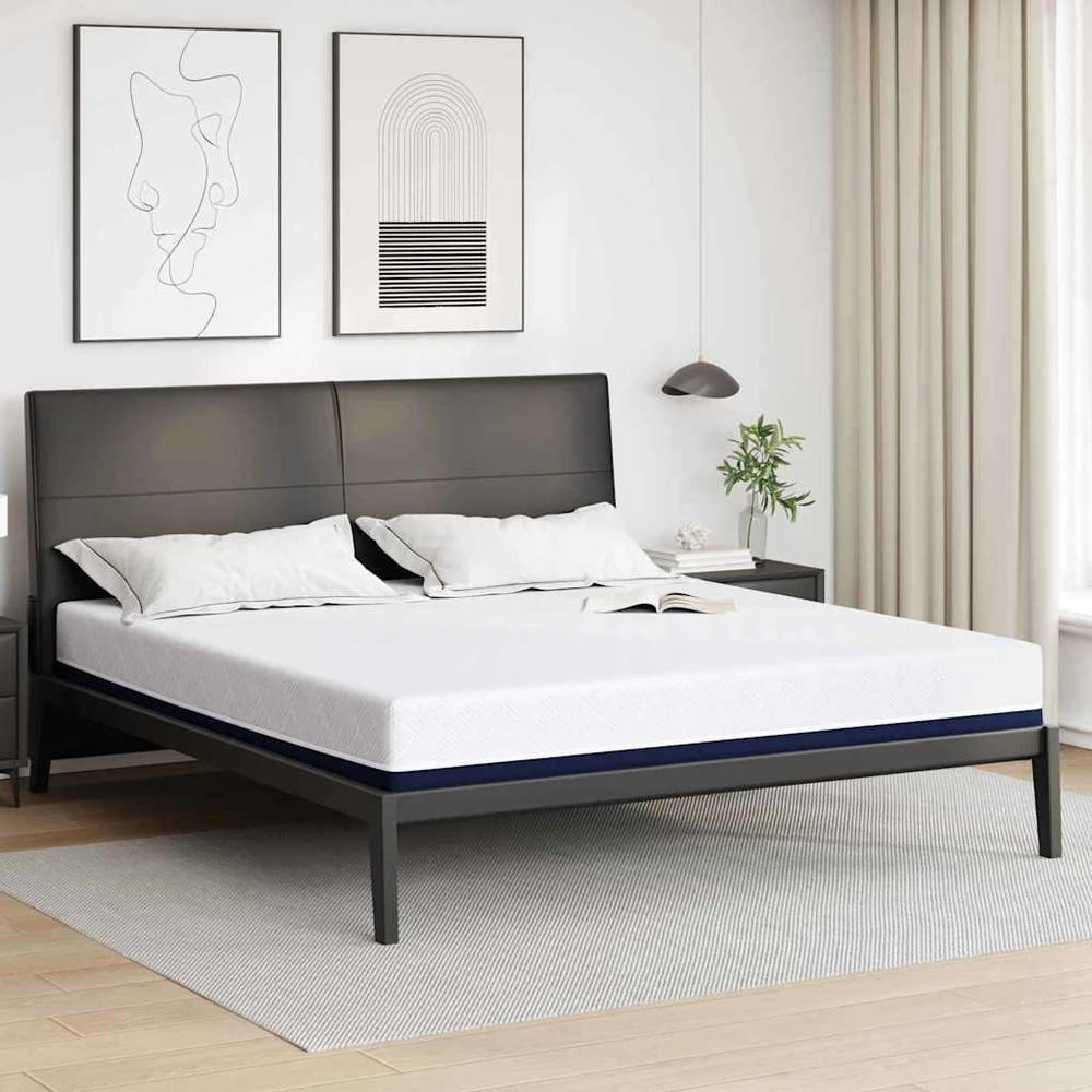 Čiužinys Balta ir mėlyna 200 x 200 cm Žakardinis audinys