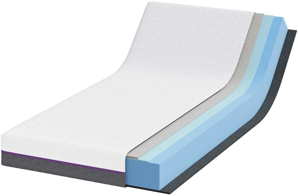 „Memory Foam“ čiužinys Vidutinis 100 x 200 cm Balta ir pilka