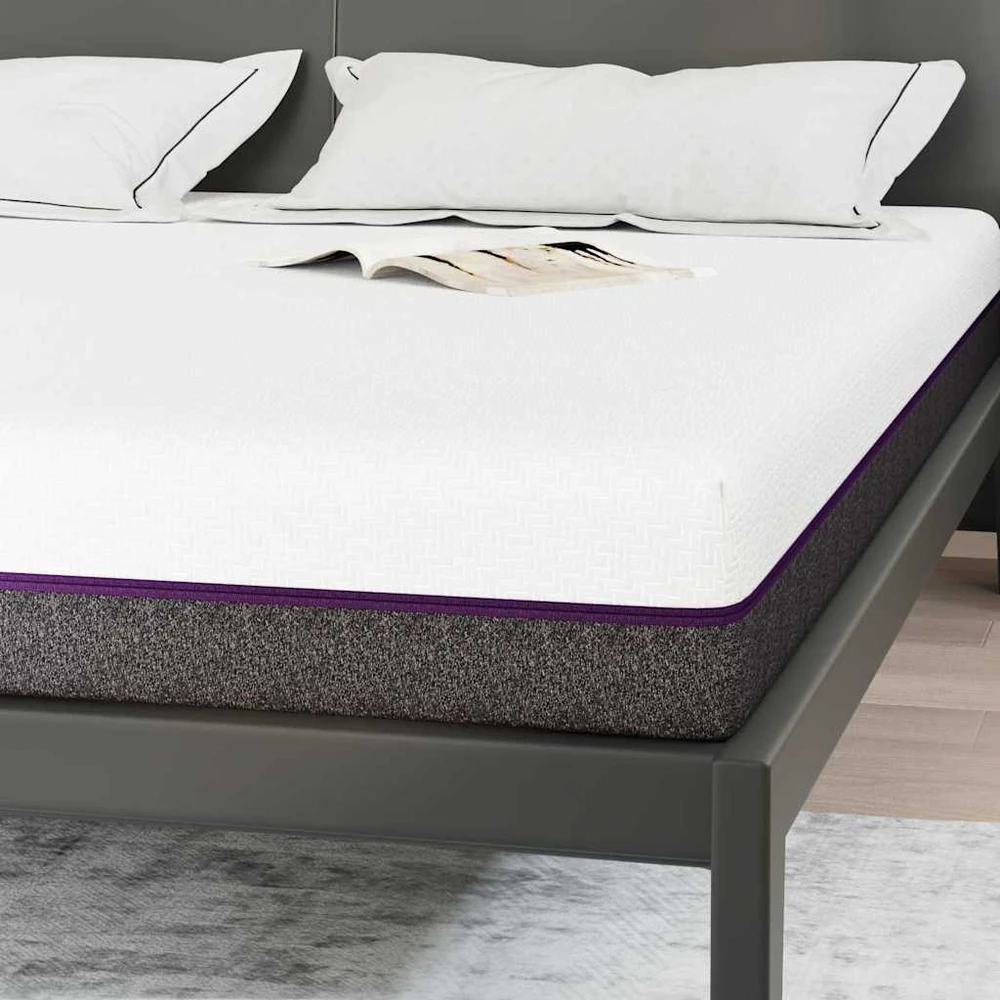 „Memory Foam“ čiužinys Vidutinis 200 x 200 cm Balta ir pilka