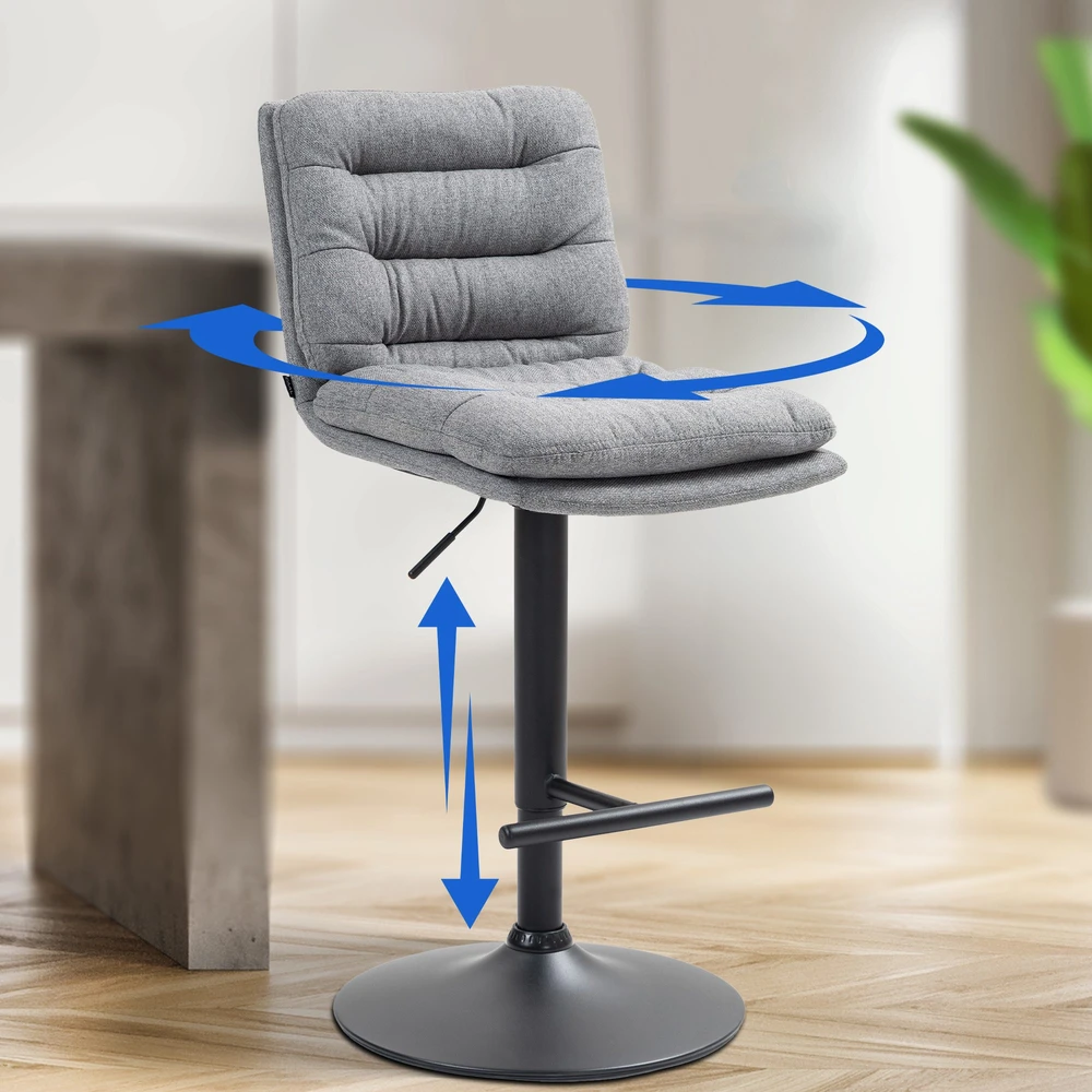 Clp Trading Mville 2 baro kėdžių komplektas Damar, audinys, pilka