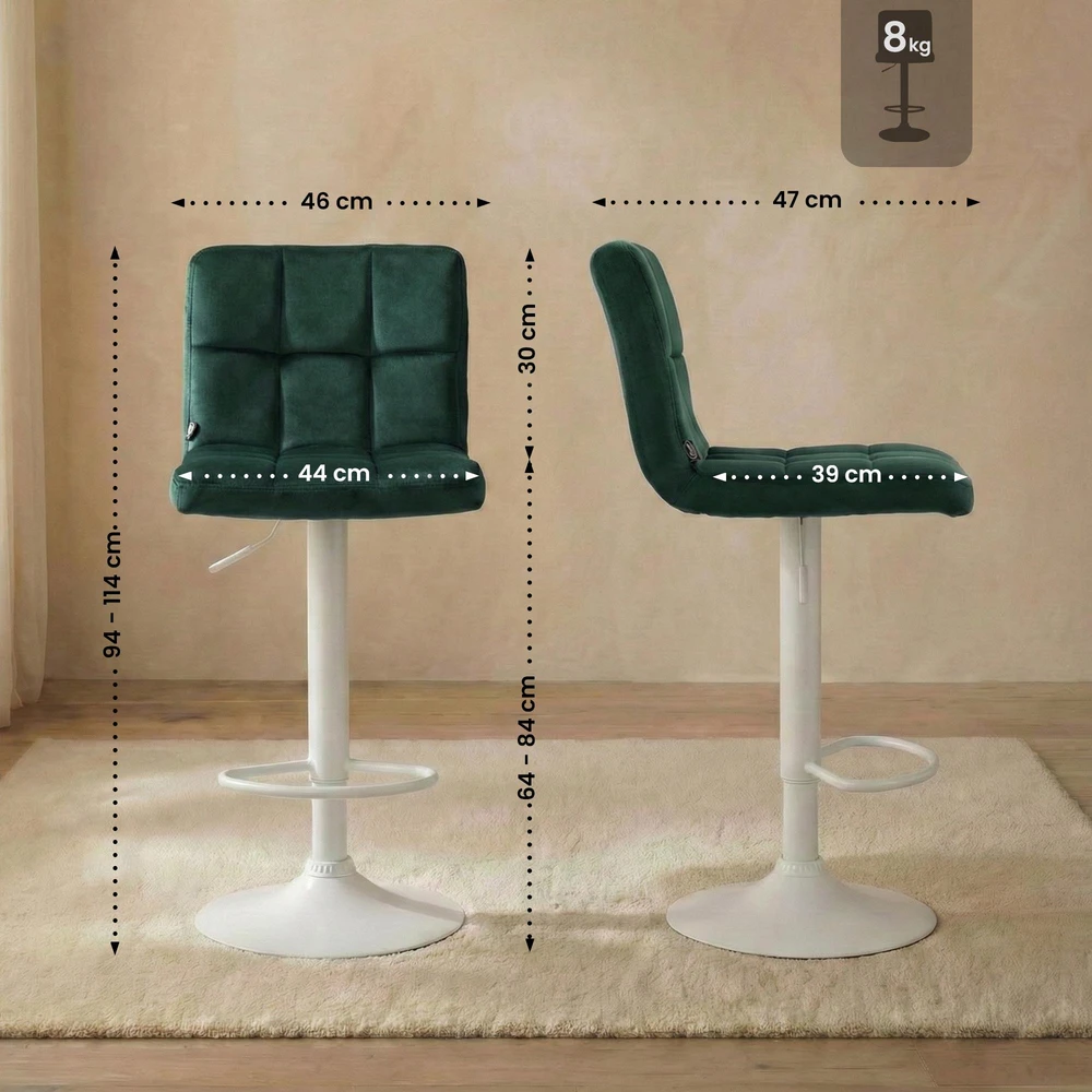 Clp Trading Mville Baro kėdė Peru Velvet balta