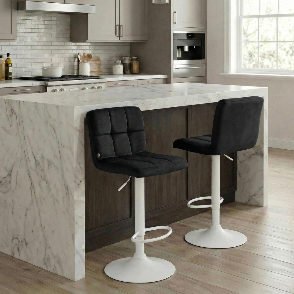 Clp Trading Mville Baro kėdė „Peru“, aksominė, balta