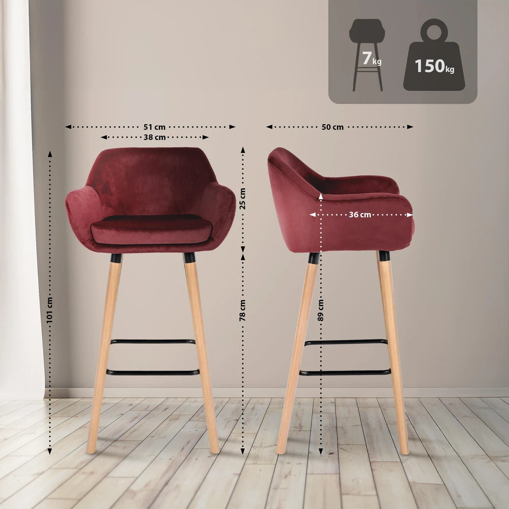 Clp Trading Mville 2 baro kėdžių rinkinys Grant velvet