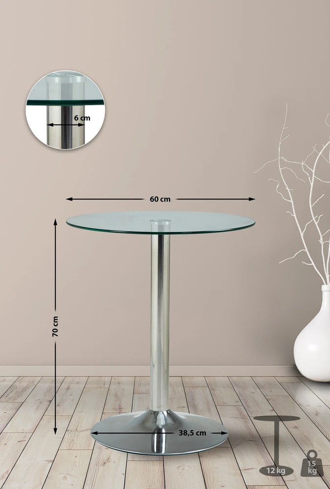 Clp Trading Mville Stiklinis stalas 70 cm