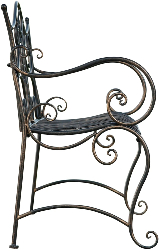 Clp Trading geležinis sodo suolas TARA, 113 x 47 cm bronzos spalvos
