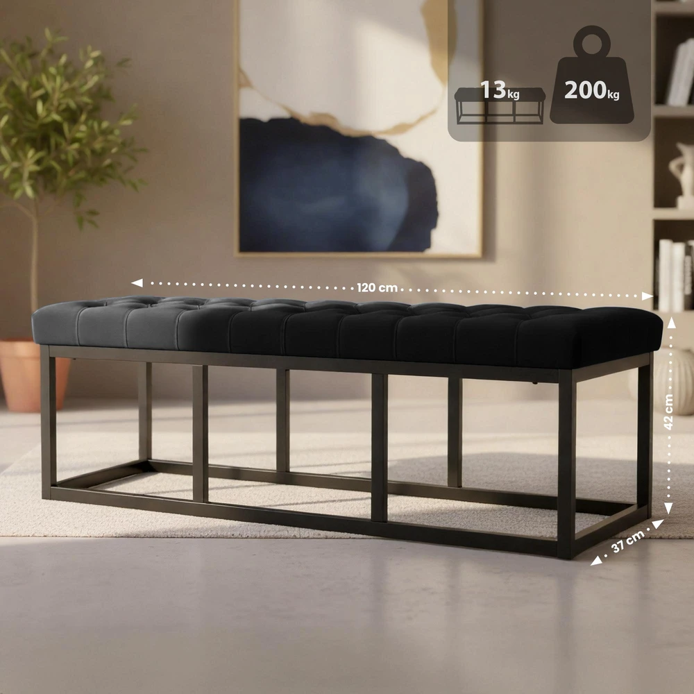 Clp Trading Sėdimoji sofa Polson Velvet Juodas 120 cm