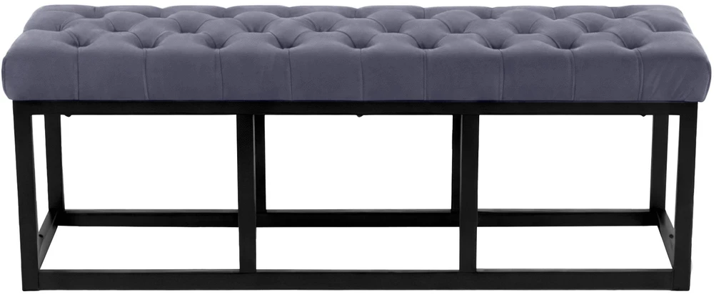 Clp Trading Mville Suoliukas Polson velvetinis, juodas, 120 cm