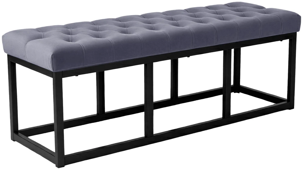 Clp Trading Mville Suoliukas Polson velvetinis, juodas, 120 cm