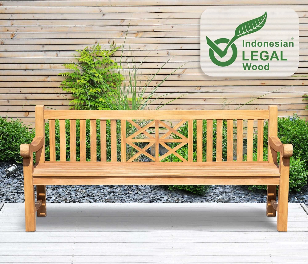 Mville Clp Trading Teakmedžio suolas Florida 200 cm