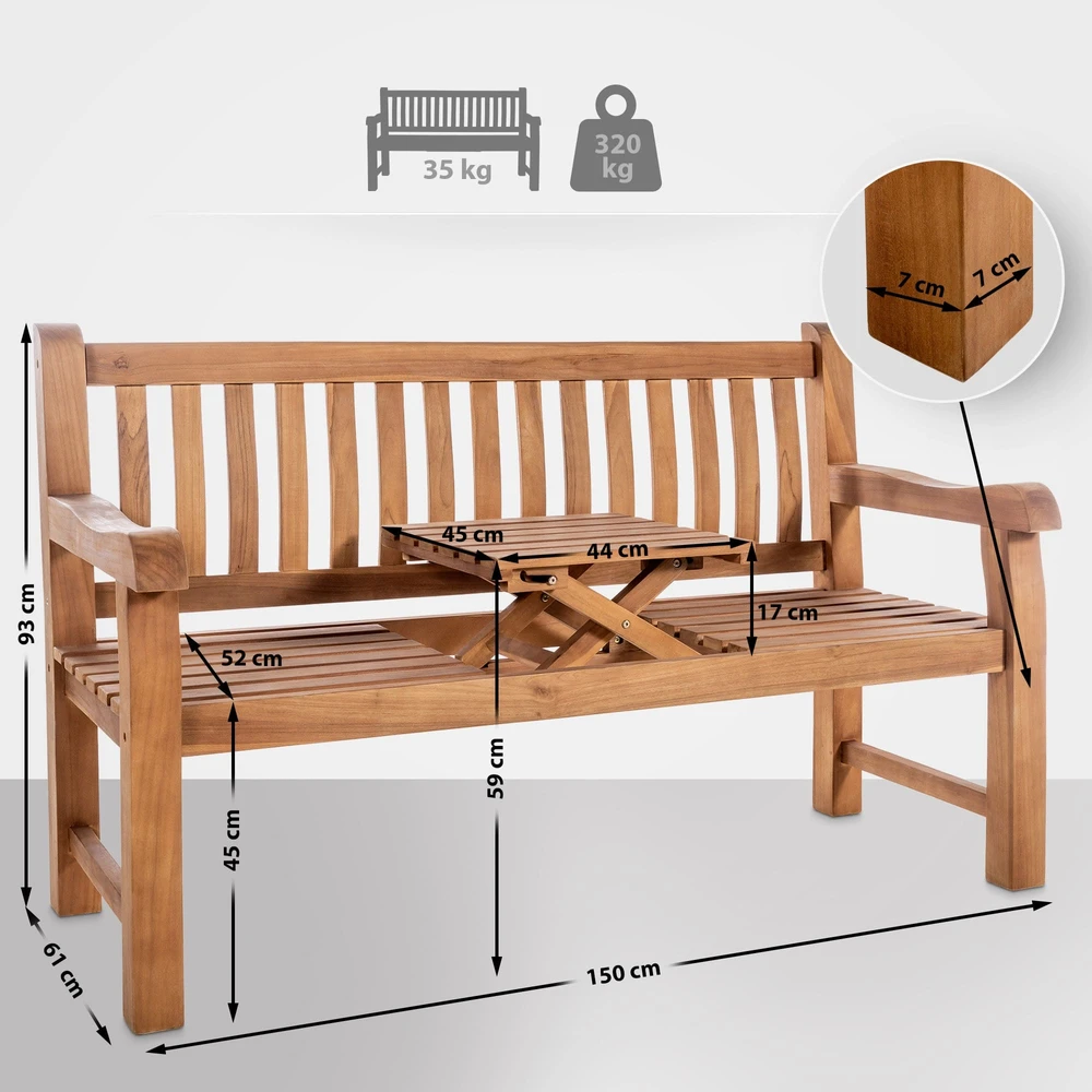 Clp Trading Mville "Teakbank Orlando" 150 cm