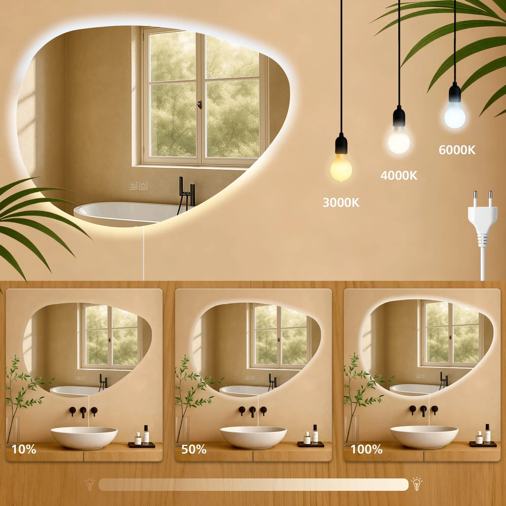 Clp Trading Vonios veidrodis Almafie 65x75 be Bluetooth