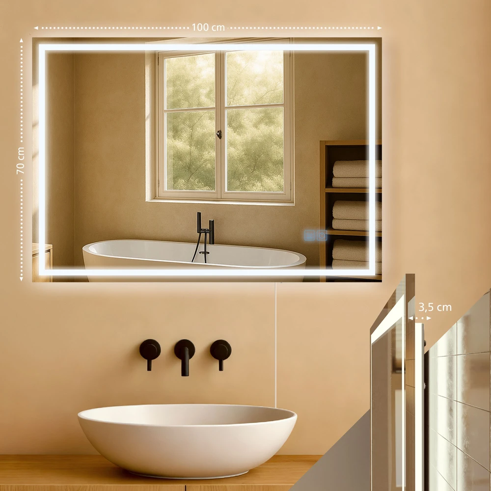 Clp Trading Vonios veidrodis Jaffrey 70x100 be Bluetooth