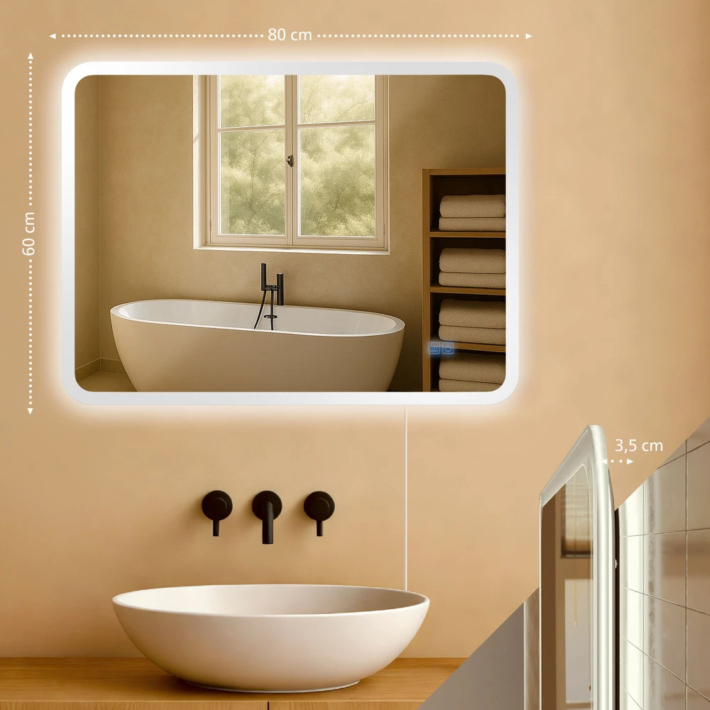 Clp Trading Vonios veidrodis Jericho 60x80 be Bluetooth