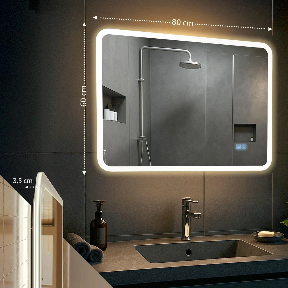 Clp Trading Vonios veidrodis Jericho 60x80 su „Bluetooth“