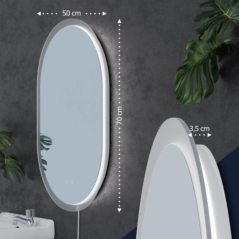 Clp Trading Vonios veidrodis Karishma 70x50 su „Bluetooth“