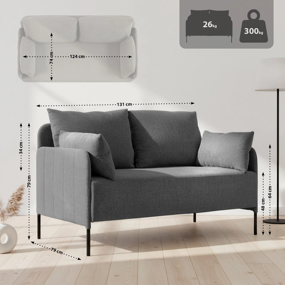 Clp Trading Mville Dvivietė sofa Ziden, audinys