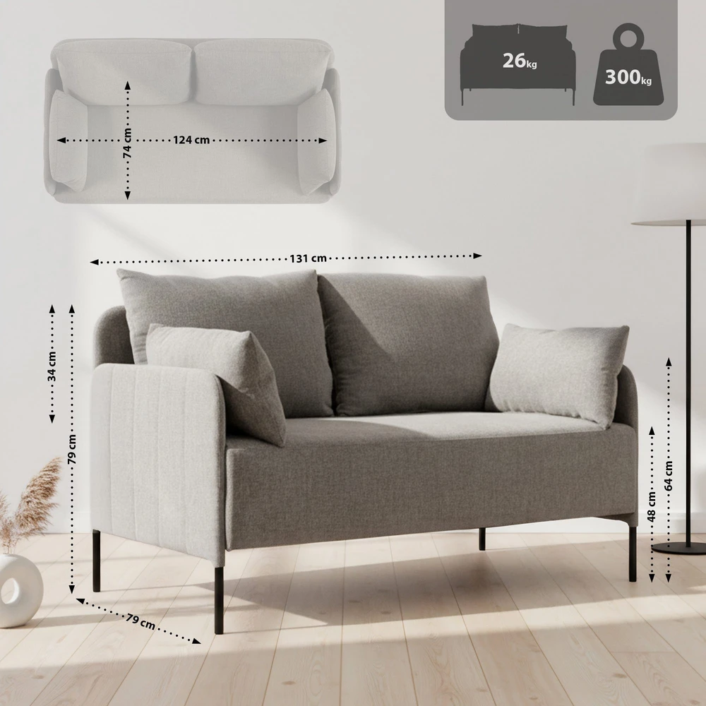 Clp Trading Mville Dvivietė sofa Ziden, medžiaginė