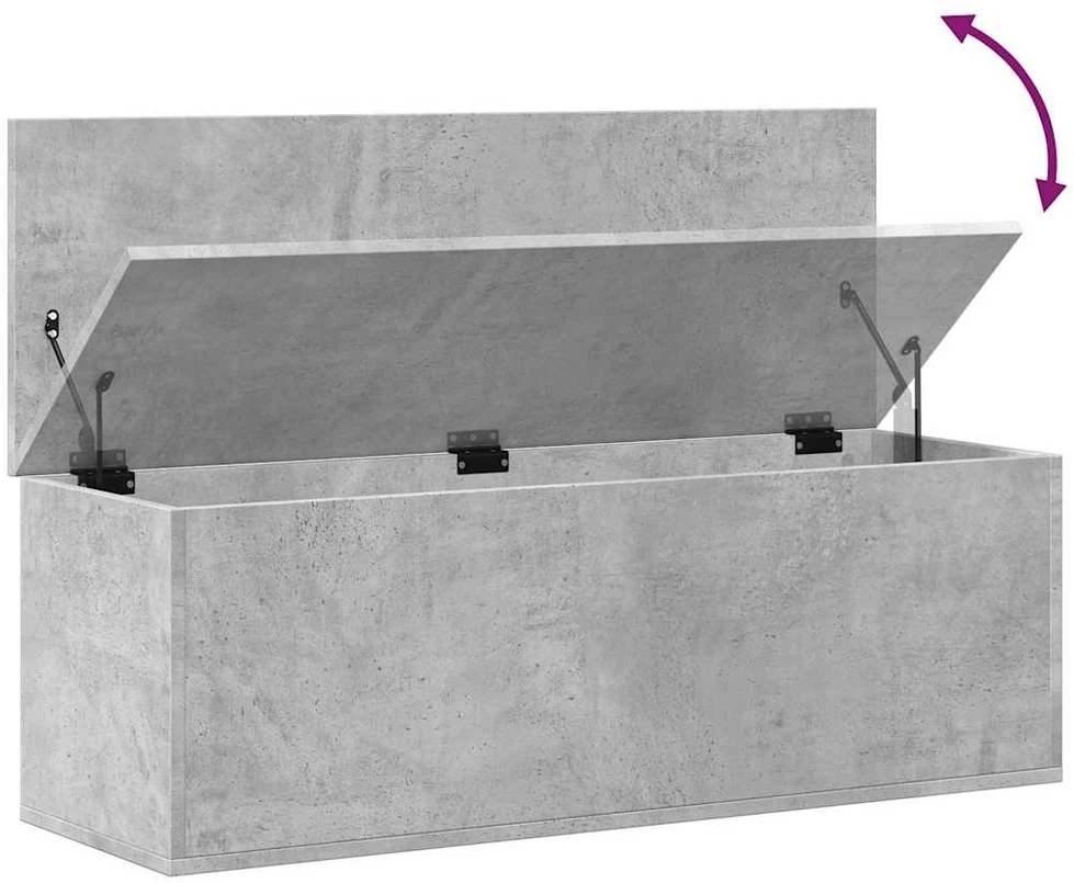 Daiktadėžė, betono pilka, 102x35x35cm, apdirbta mediena