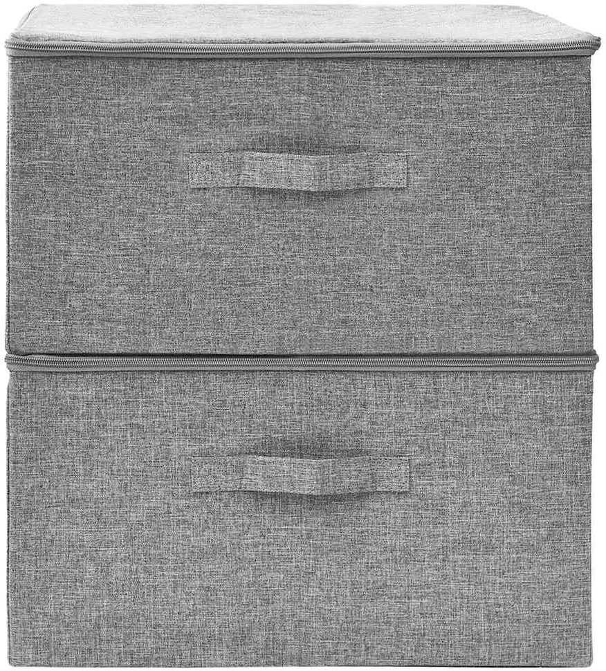 Daiktadėžės, 2vnt., pilkos spalvos, 43x34x23cm, audinys