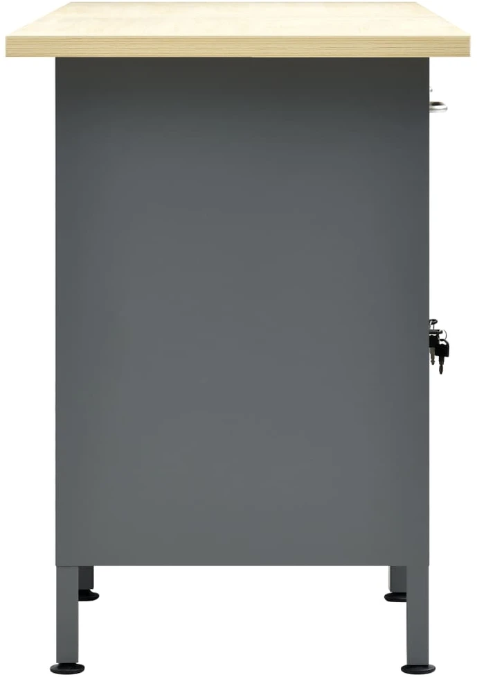 Darbastalis, juodos spalvos, 160x60x85cm, plienas