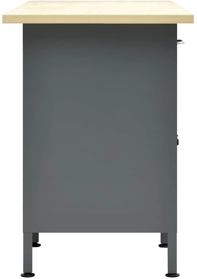 Darbastalis, juodos spalvos, 160x60x85cm, plienas