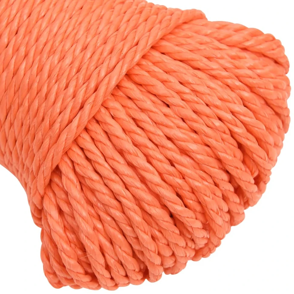 Darbo virvė, oranžinės spalvos, 6mm, 50m, polipropilenas