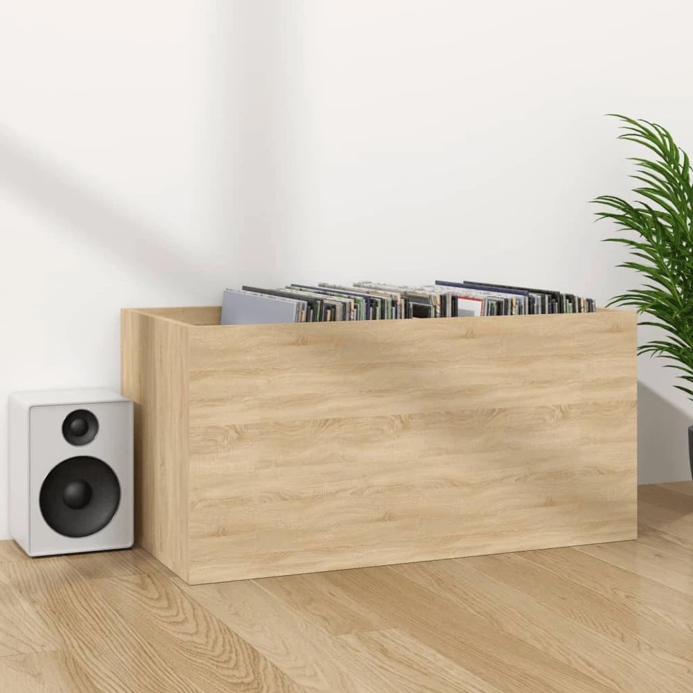 Dėžė vinilinėms plokštelėms, ąžuolo, 71x34x36cm, mediena