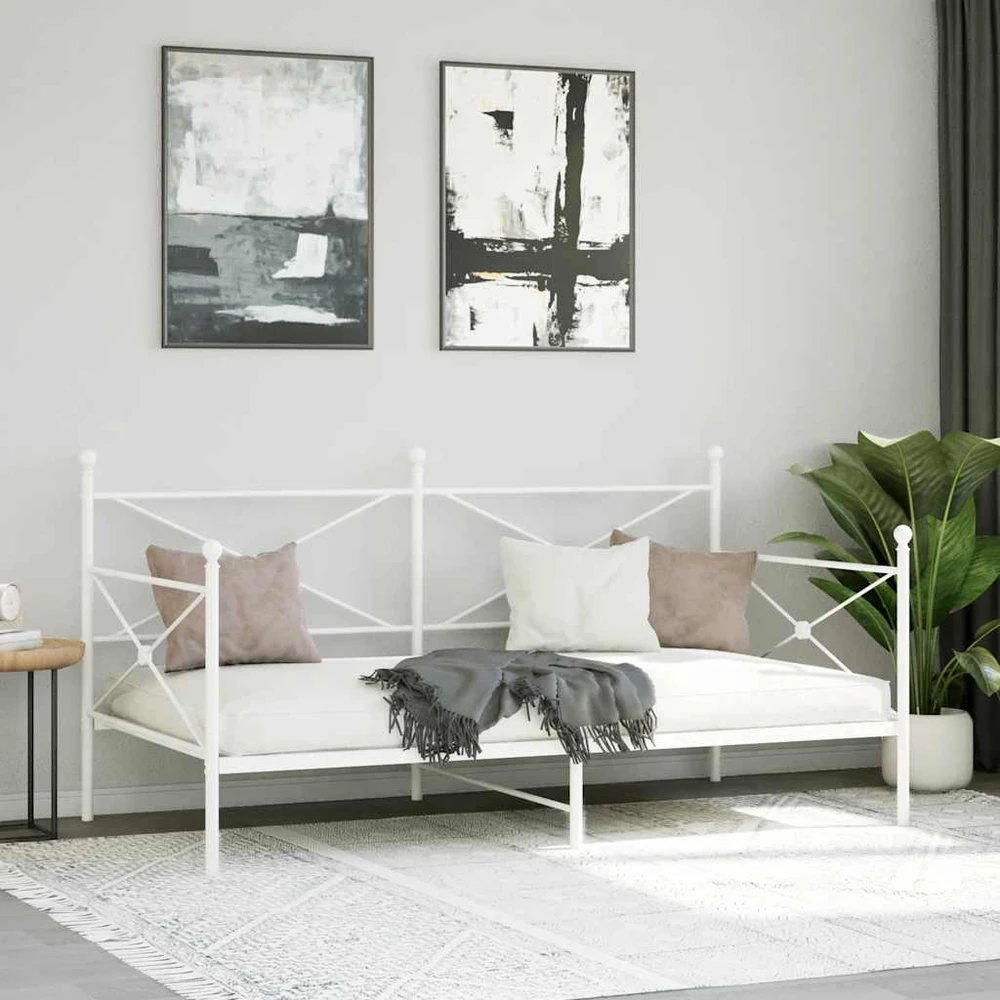 Dieninė lova be čiužinio Balta 107x203 cm Plienas