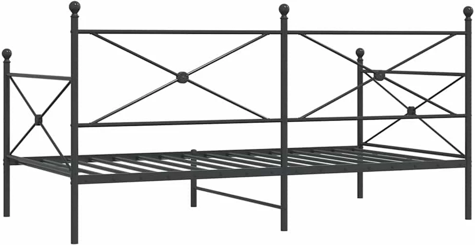 Dieninė lova be čiužinio Juoda 100x200 cm Plienas