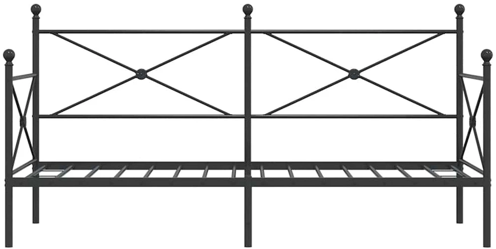 Dieninė lova be čiužinio Juoda 80x200 cm Plienas