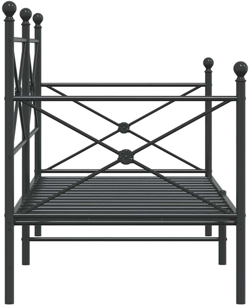 Dieninė lova be čiužinio Juoda 90x200 cm Plienas