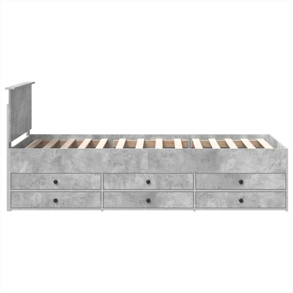 Dienos lova Betono pilka ir juoda 100 x 200 cm Apdirbta mediena