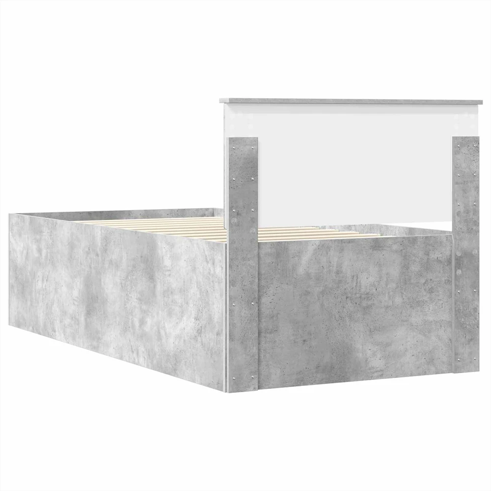 Dienos lova Betono pilka ir juoda 100 x 200 cm Apdirbta mediena